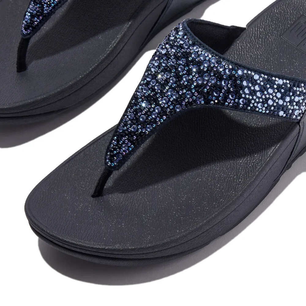 LULU CRYSTAL-MIX Womens Toe Post Sandals Midnight Navy