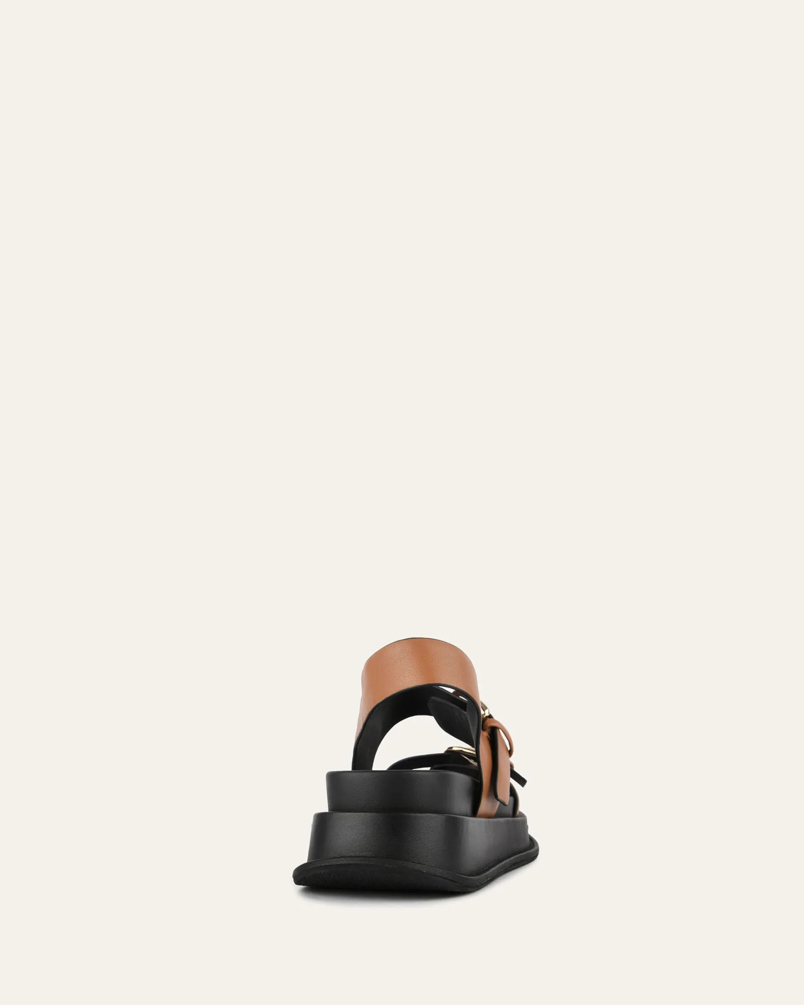 MABEL FLAT SANDALS DARK TAN LEATHER Jo Mercer