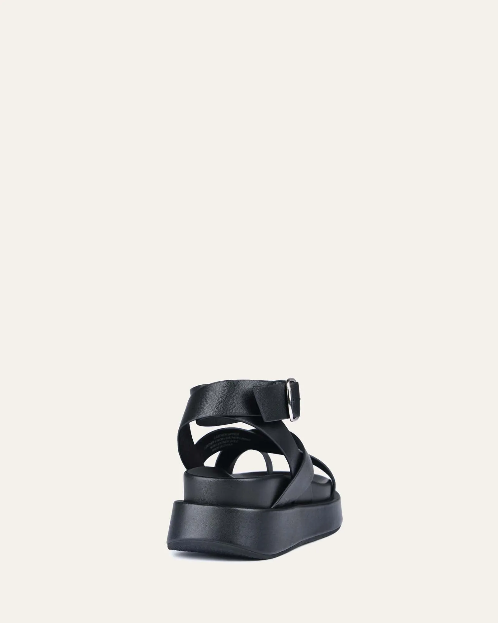MACK FLAT SANDALS BLACK LEATHER Jo Mercer