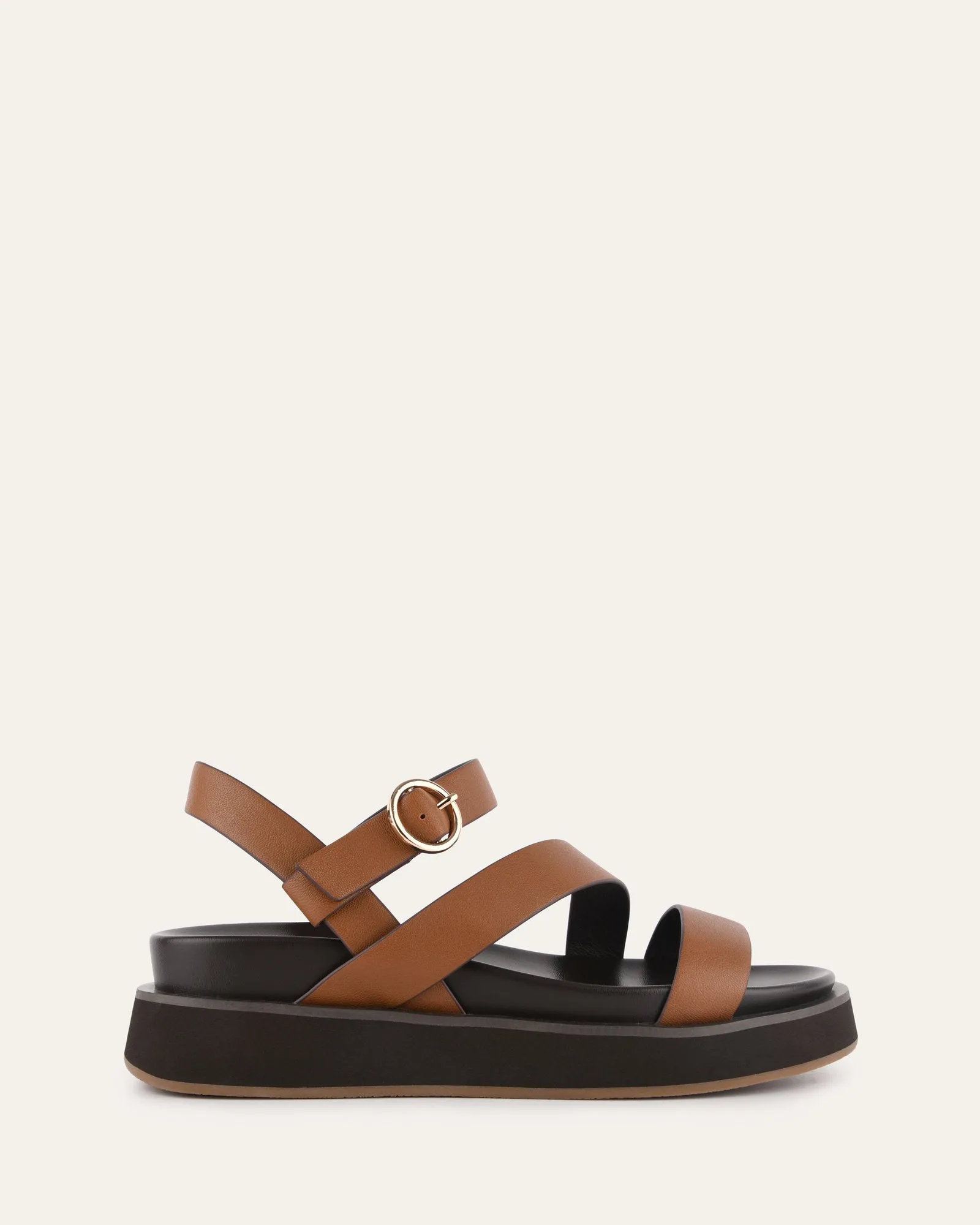 MARAIS FLAT SANDALS DARK TAN LEATHER Jo Mercer