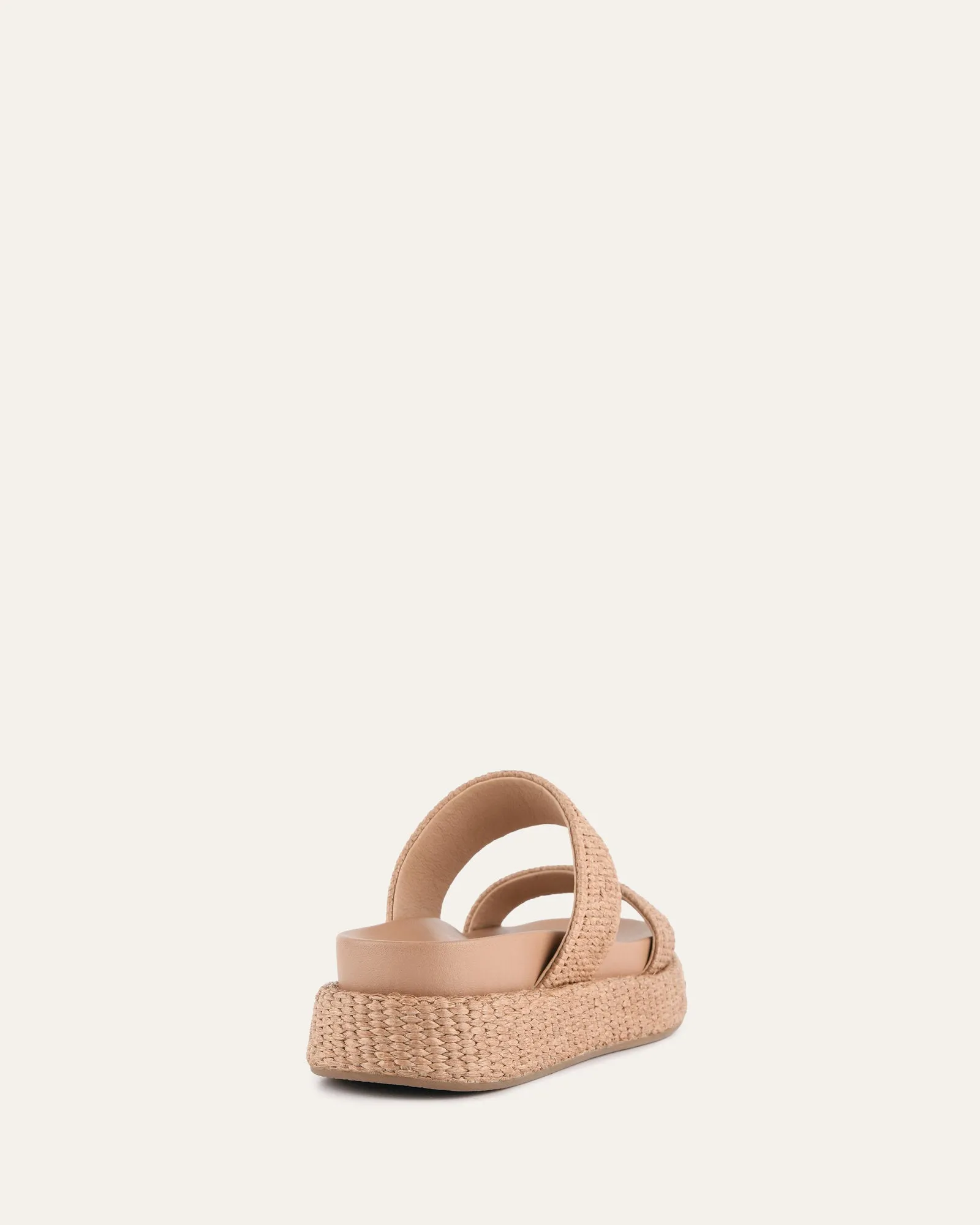 MARCO FLAT SANDALS TAN RAFFIA Jo Mercer