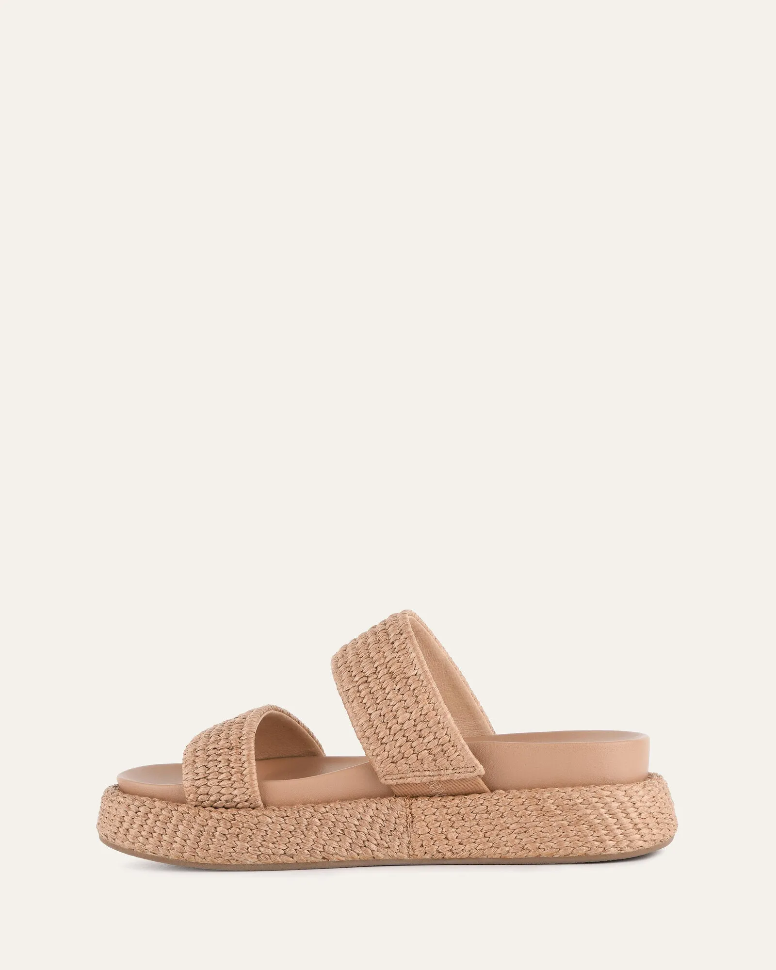 MARCO FLAT SANDALS TAN RAFFIA Jo Mercer
