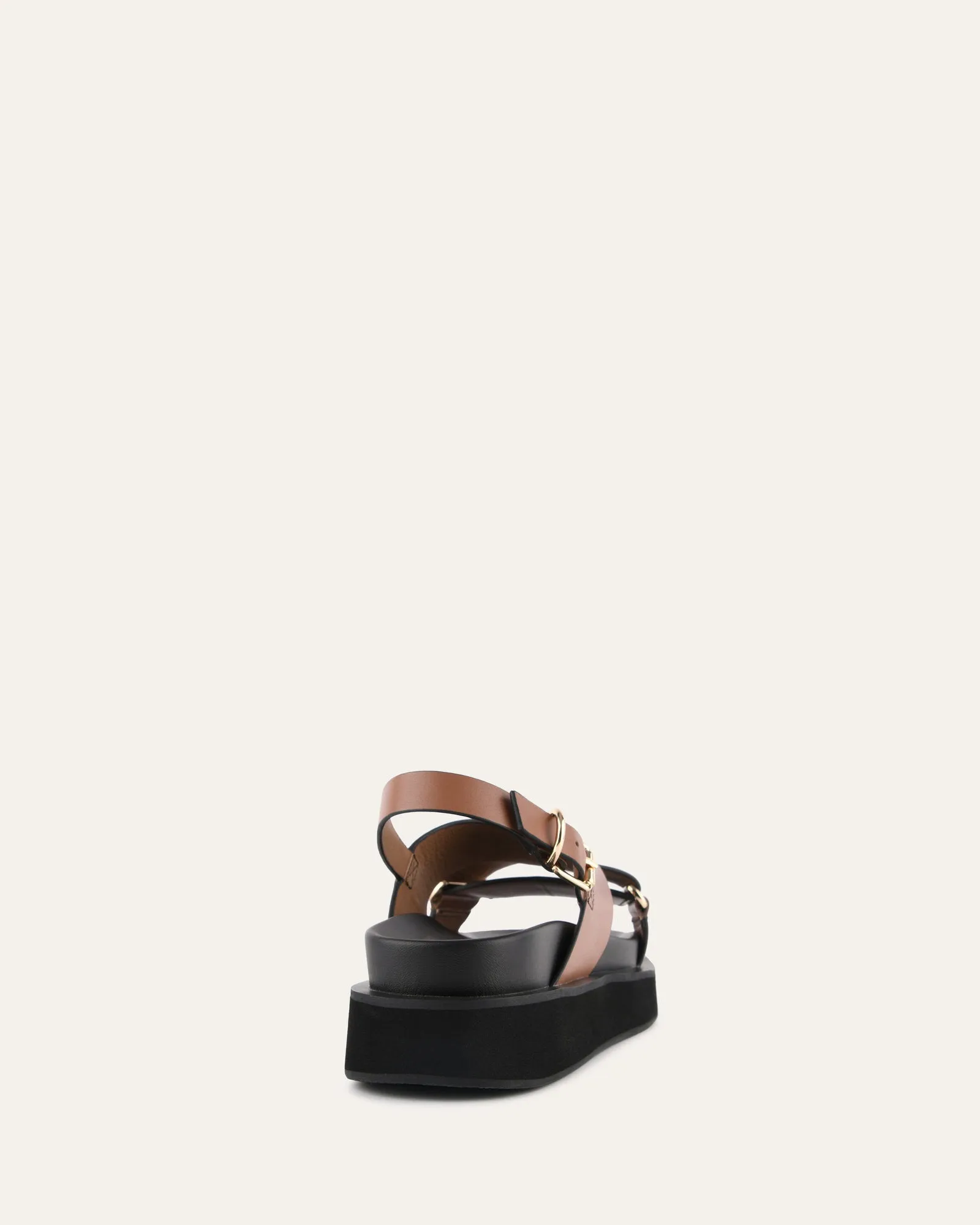 MARLEY FLAT SANDALS DARK TAN LEATHER Jo Mercer