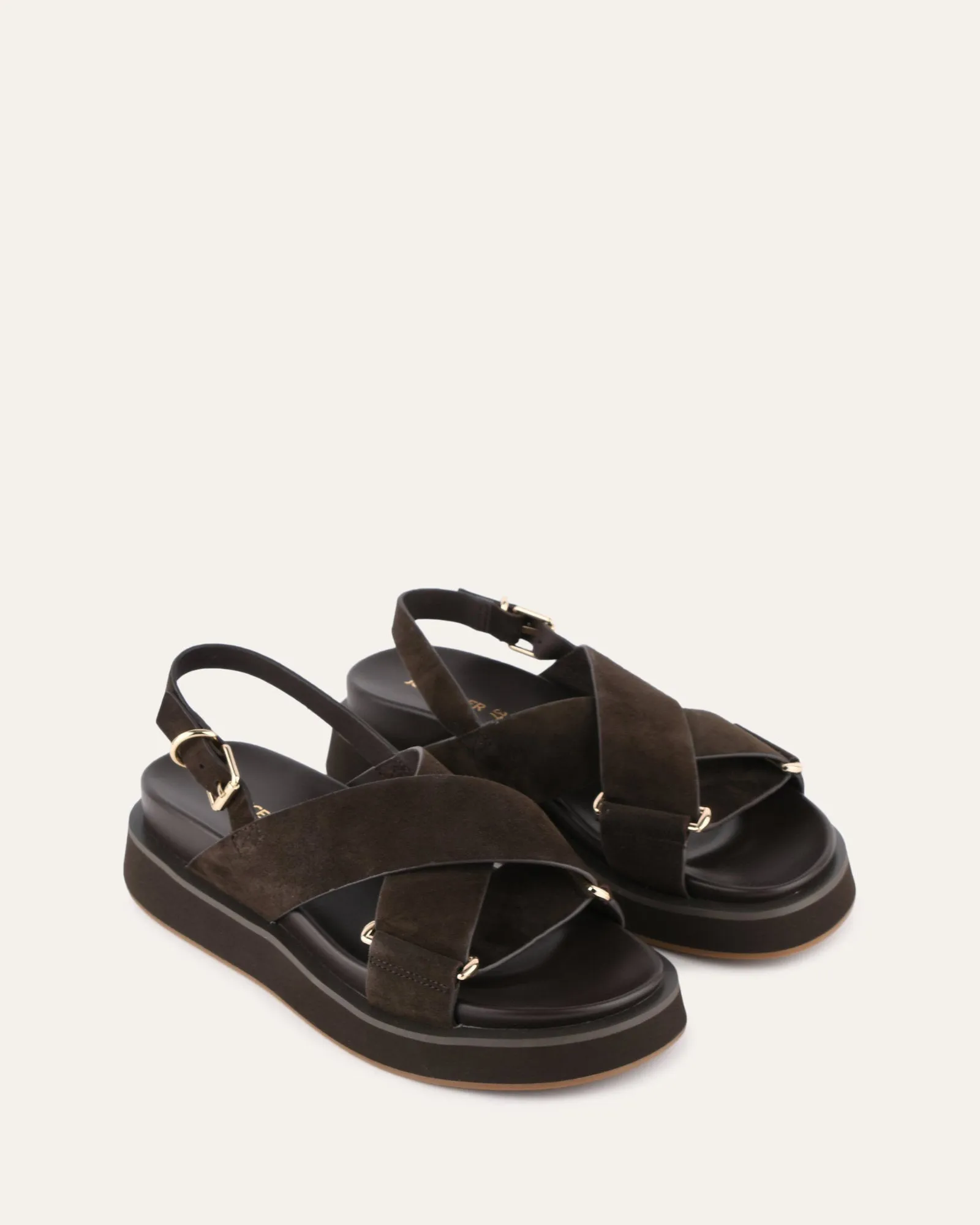 MARLEY FLAT SANDALS ESPRESSO SUEDE Jo Mercer