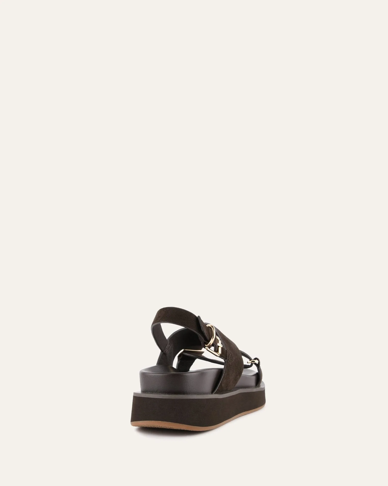 MARLEY FLAT SANDALS ESPRESSO SUEDE Jo Mercer