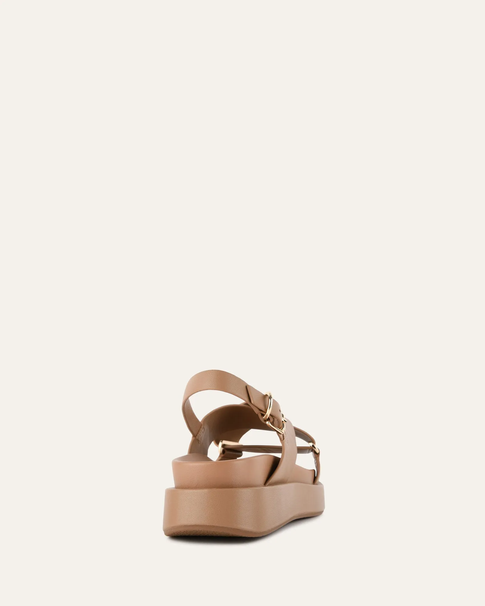 MARLEY FLAT SANDALS TAN LEATHER Jo Mercer