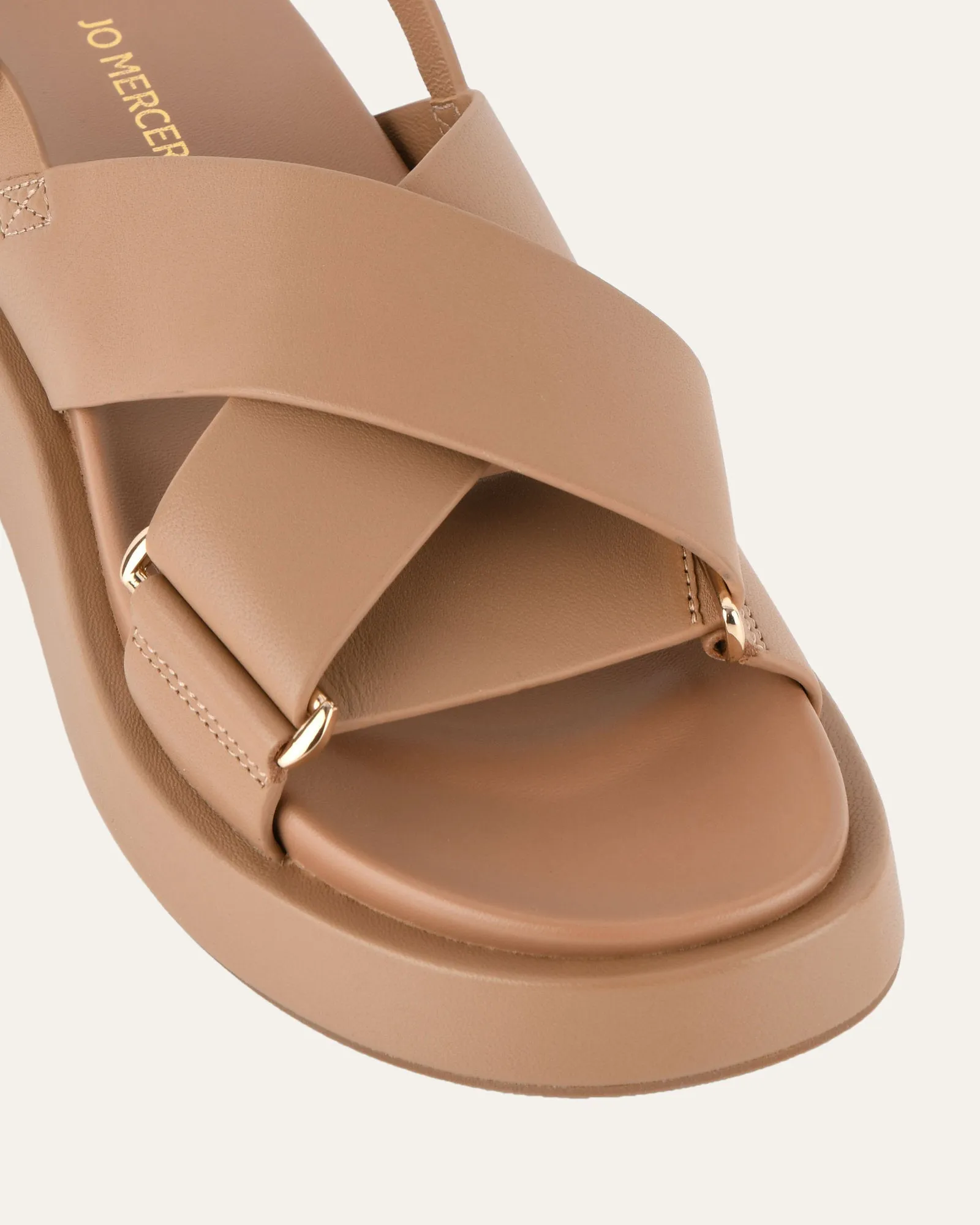 MARLEY FLAT SANDALS TAN LEATHER Jo Mercer