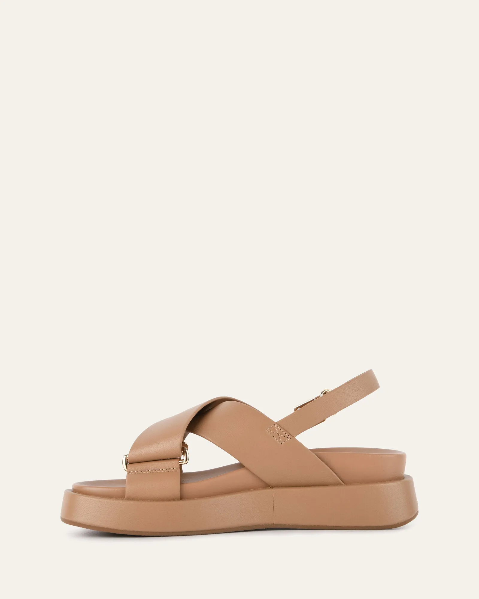 MARLEY FLAT SANDALS TAN LEATHER Jo Mercer