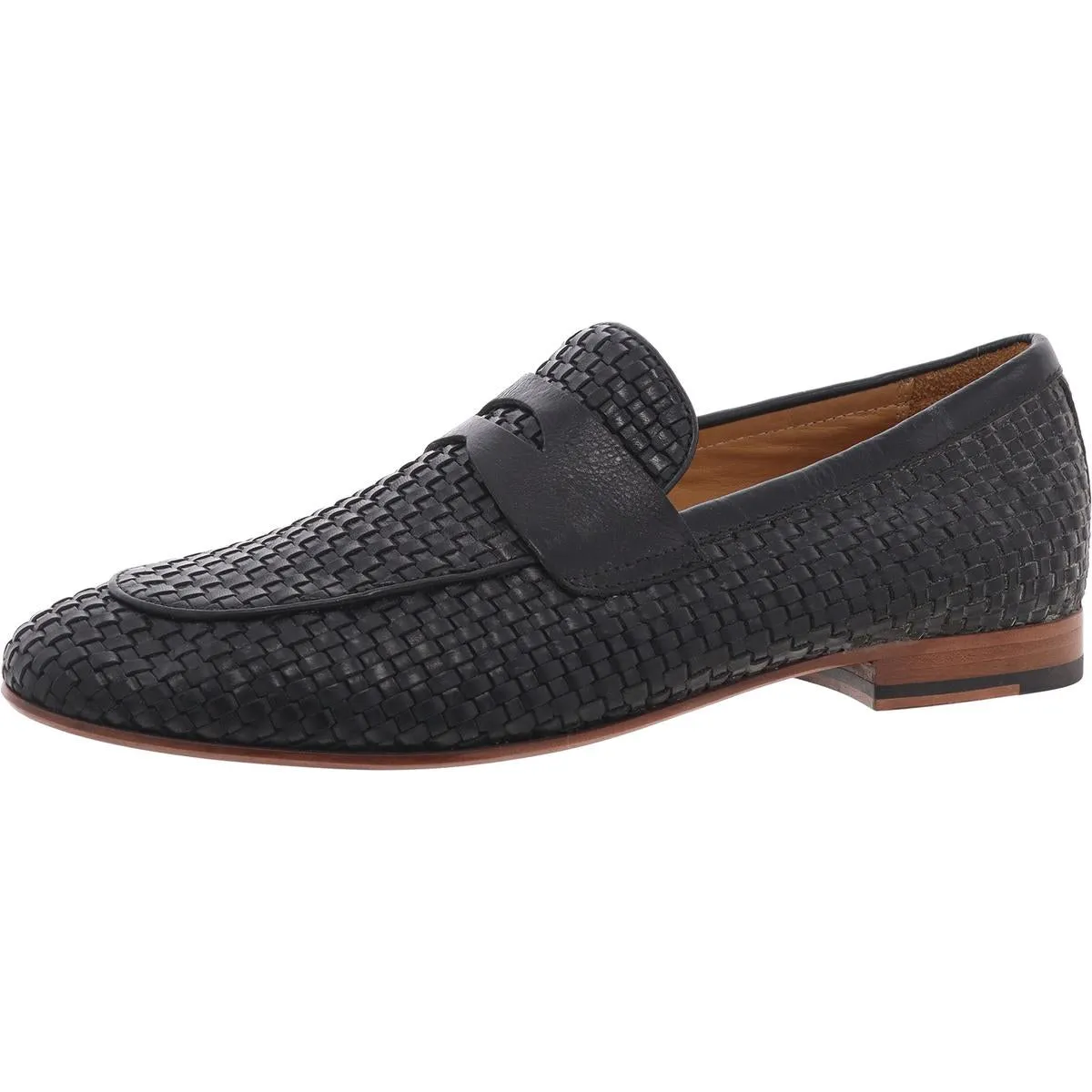 Mattia Mens Woven Leather Loafers
