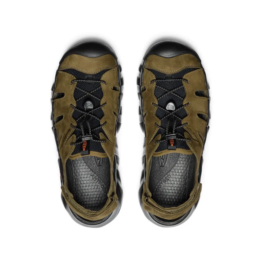 Men's Hyperport Fisherman Leather Sandal  |  Dark Olive/Black KEEN