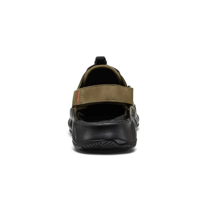 Men's Hyperport Fisherman Leather Sandal  |  Dark Olive/Black KEEN
