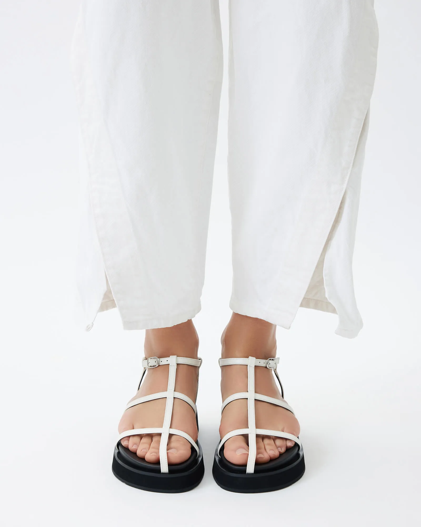 MINA FLAT SANDALS WHITE MULTI Jo Mercer