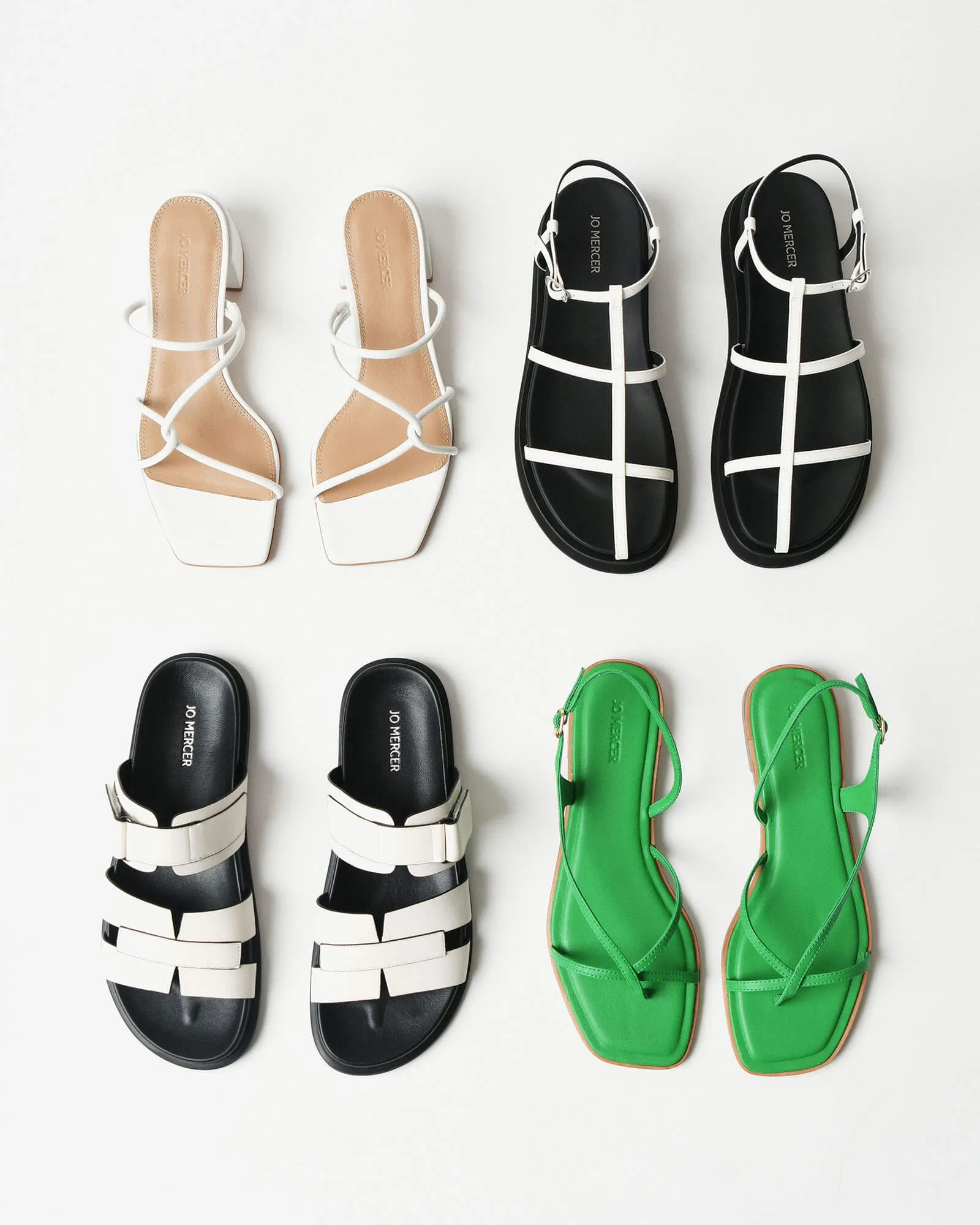MINA FLAT SANDALS WHITE MULTI Jo Mercer