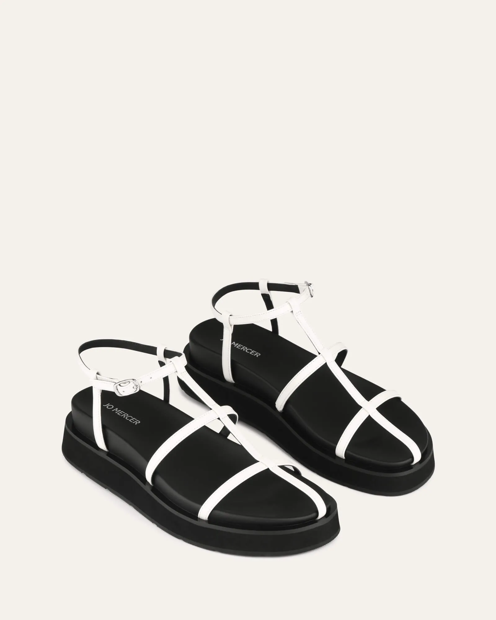 MINA FLAT SANDALS WHITE MULTI Jo Mercer