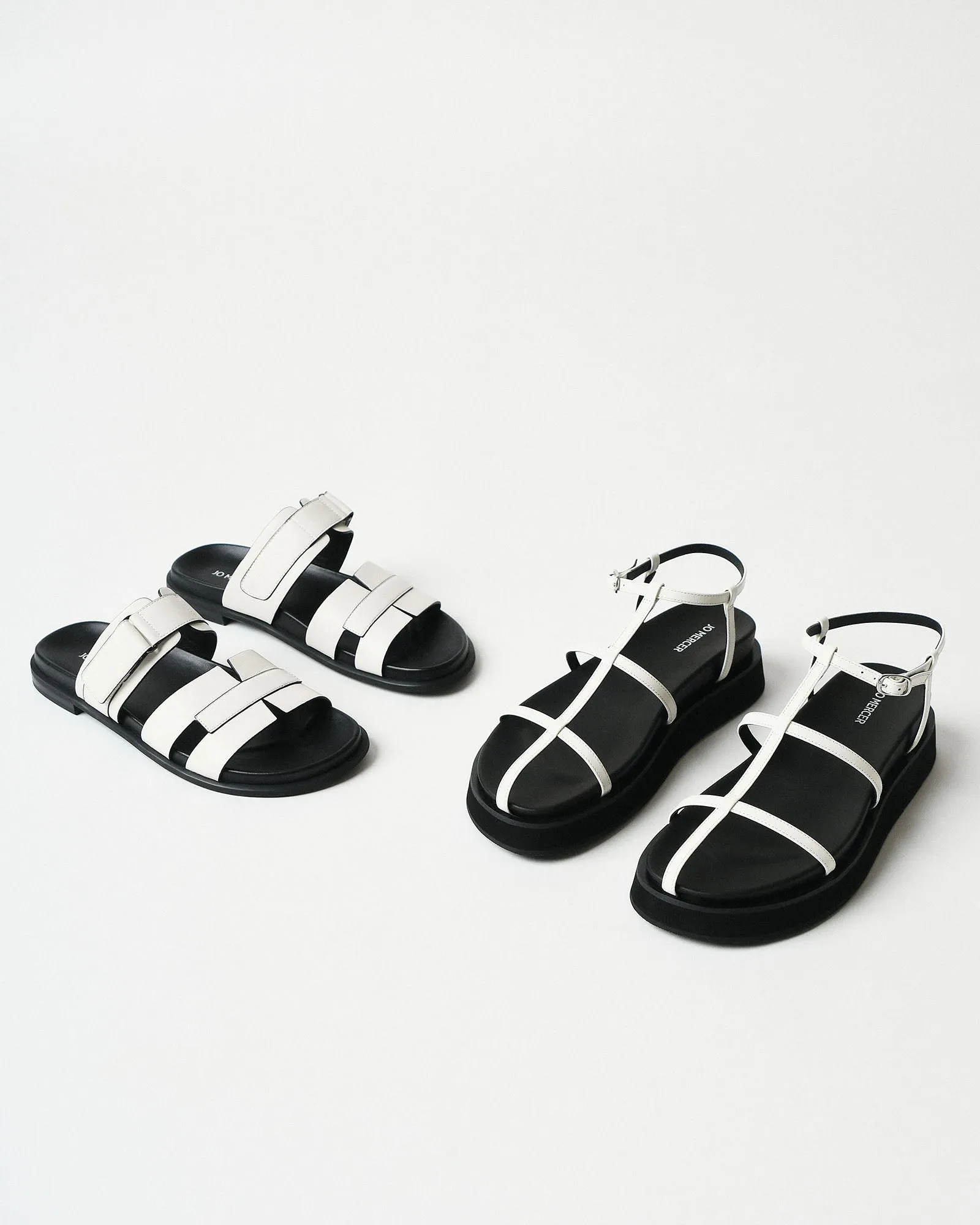 MINA FLAT SANDALS WHITE MULTI Jo Mercer