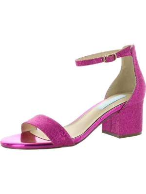 Miri Womens Glitter Ankle Wrap Dress Sandals