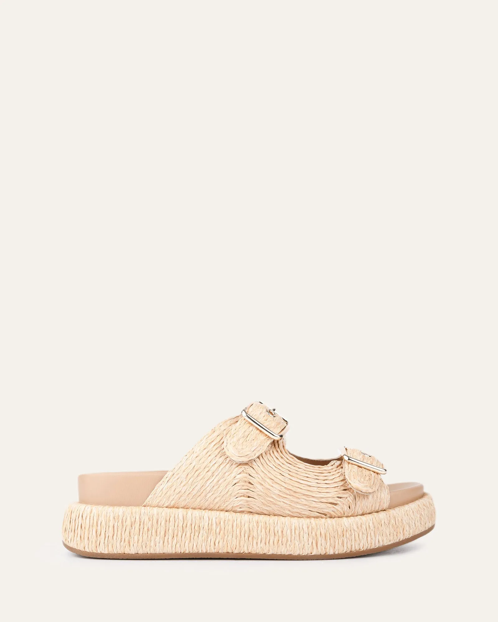 MISSY FLAT SANDALS NATURAL RAFFIA Jo Mercer