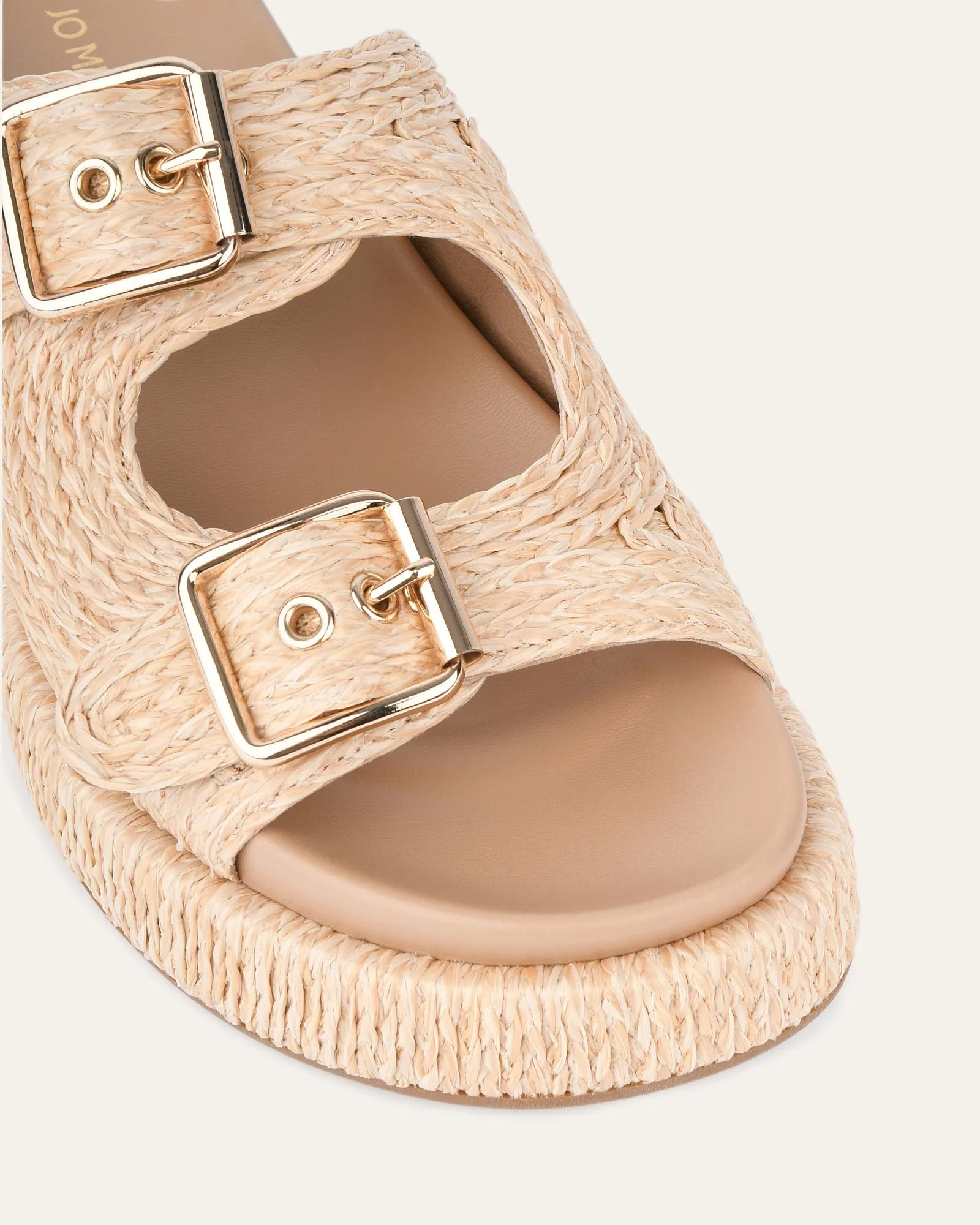 MISSY FLAT SANDALS NATURAL RAFFIA Jo Mercer