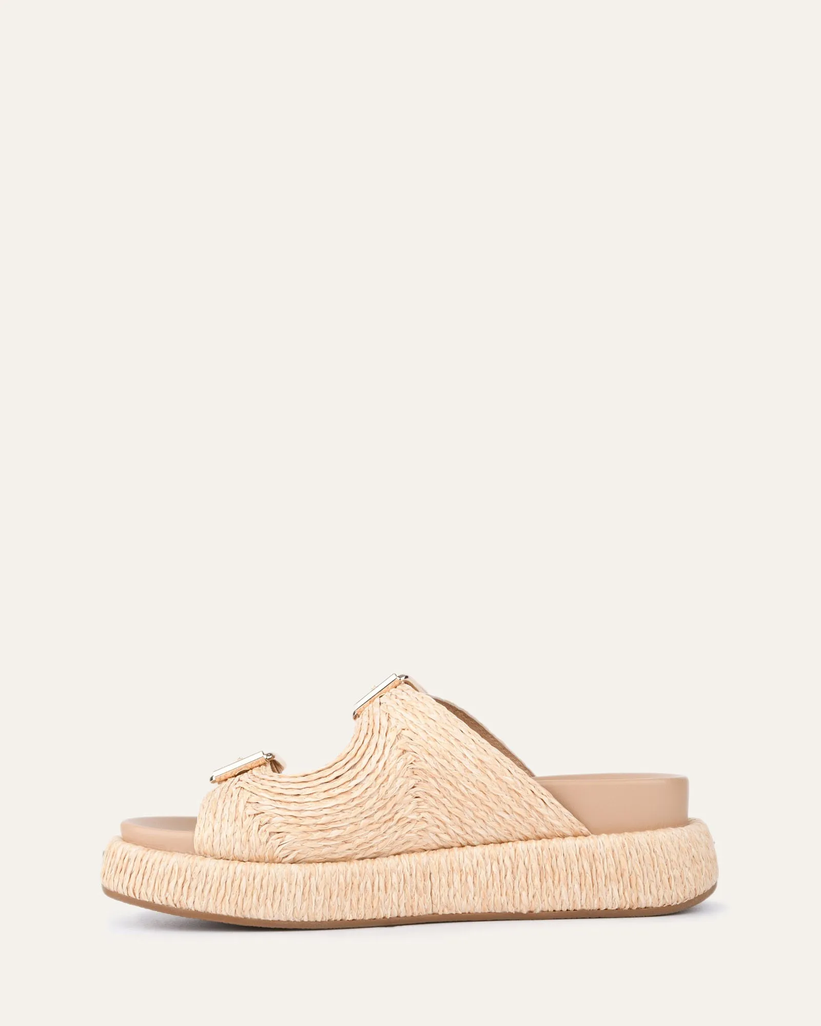 MISSY FLAT SANDALS NATURAL RAFFIA Jo Mercer