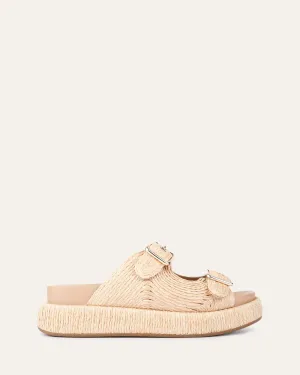 MISSY FLAT SANDALS NATURAL RAFFIA Jo Mercer