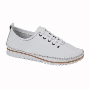 Mod Comfys L988G 5-Eye Lace Womens Leather Shoes White