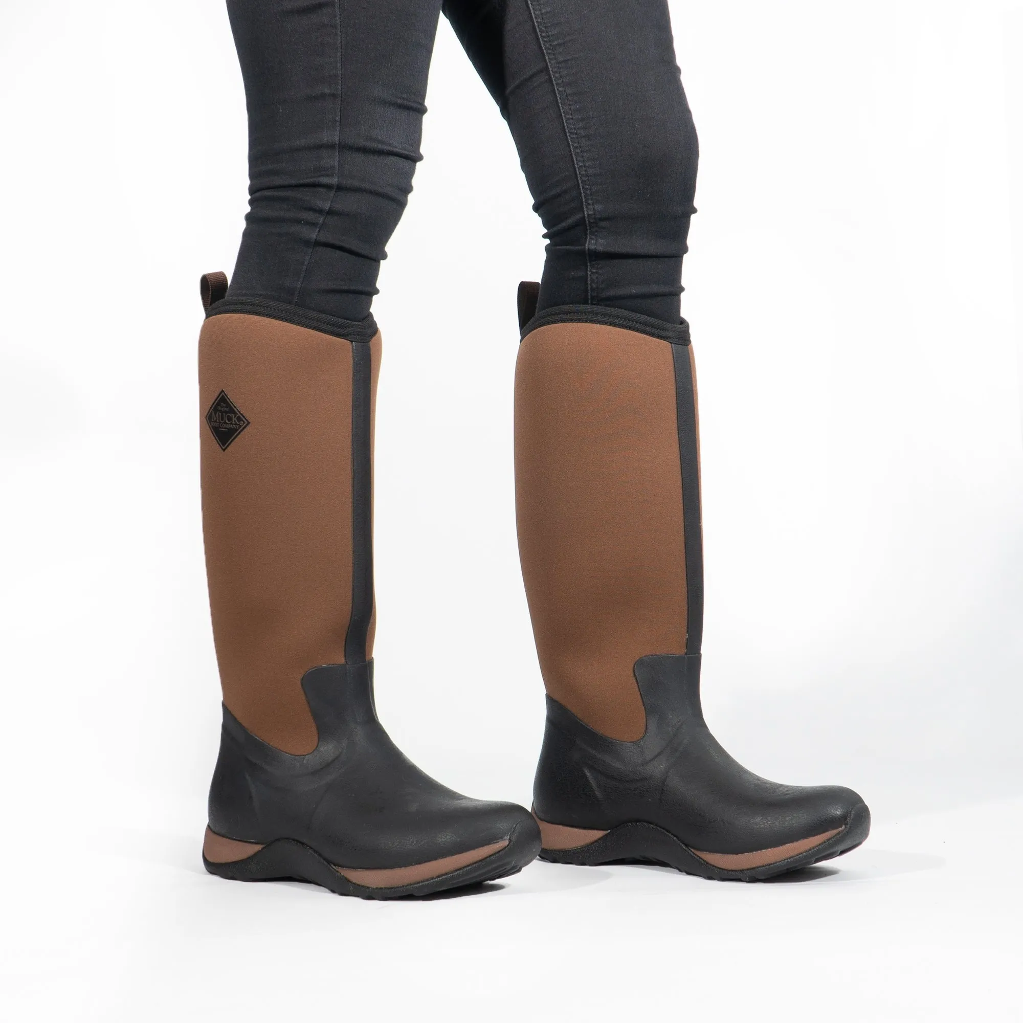 Muck Boots ARCTIC ADVENTURE Womens Rubber Wellington Boots Black/Tan