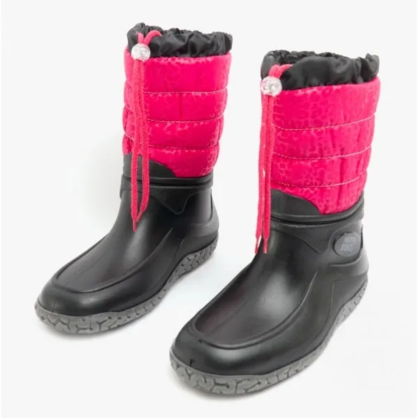 Mud Dogs NORDIC Womens Boots Black/Pink Leopard