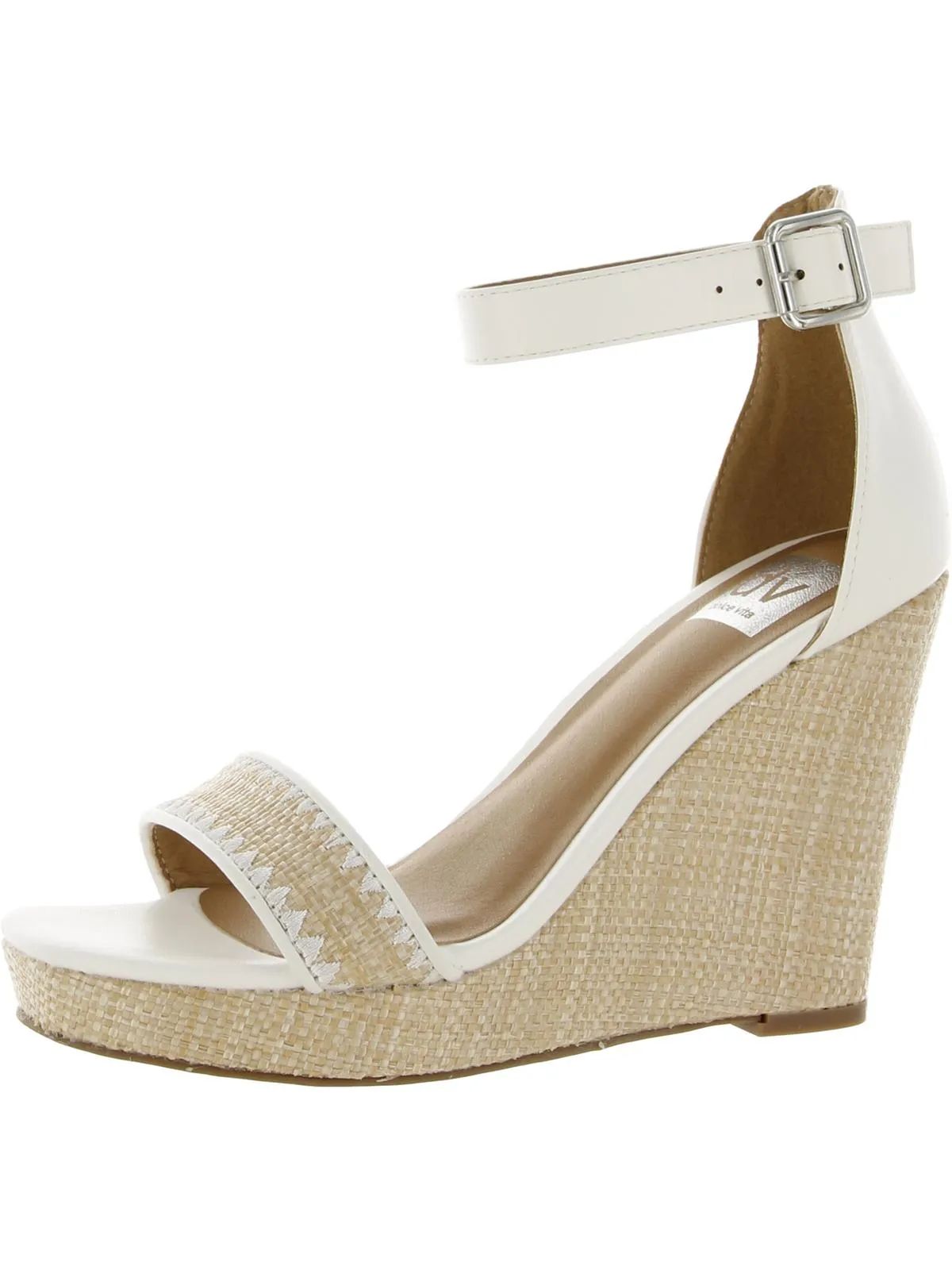 Nilton  Womens Braided Buckle Strap Wedge Sandals