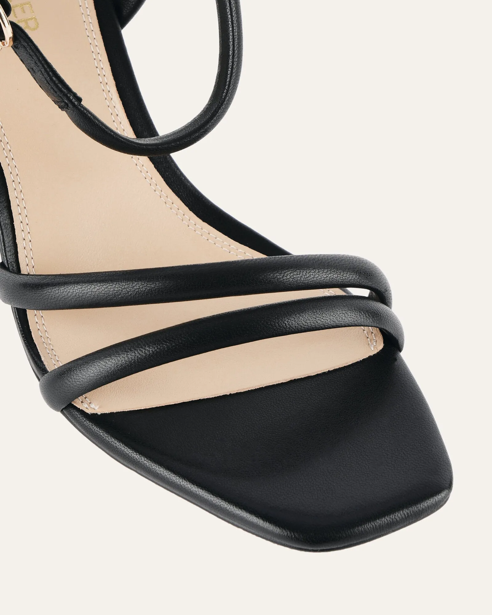 NINO HIGH HEEL SANDALS BLACK LEATHER Jo Mercer