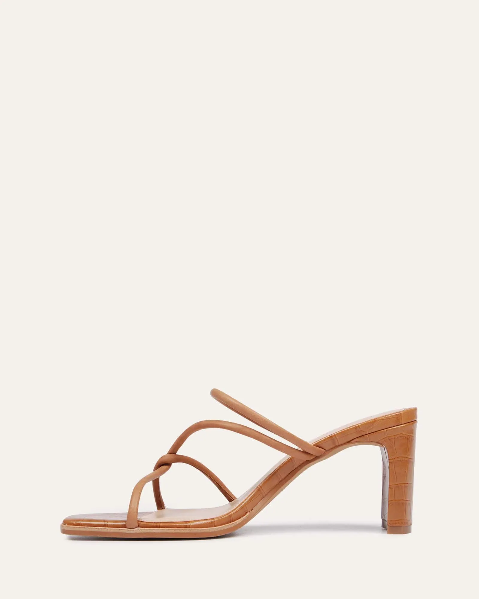 NOVI MID HEEL SANDALS TAN LEATHER Jo Mercer