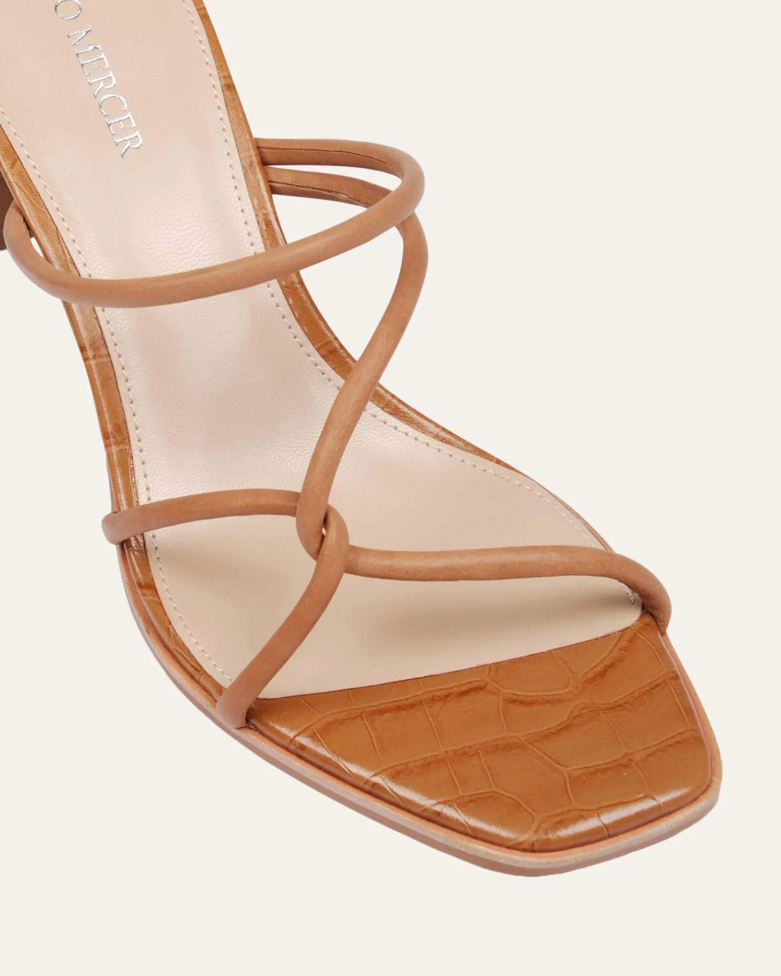 NOVI MID HEEL SANDALS TAN LEATHER Jo Mercer