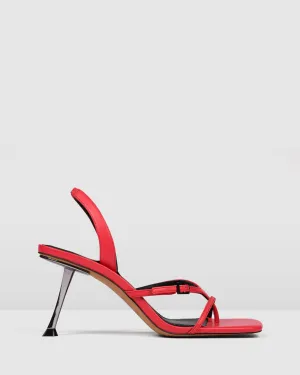 OLYSSA HIGH HEEL SANDALS HOT PINK LEATHER Jo Mercer
