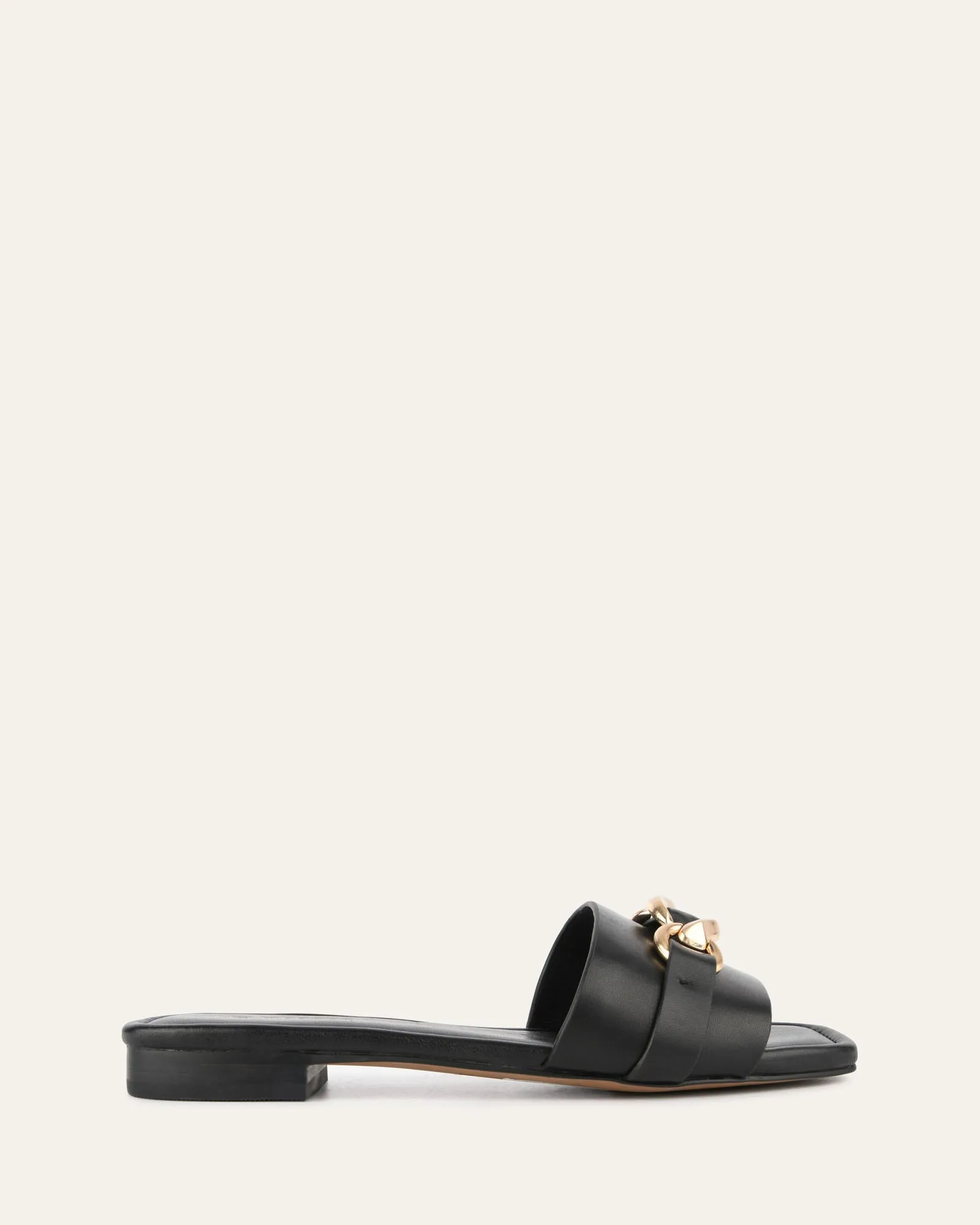 PABLO FLAT SLIDE BLACK LEATHER Jo Mercer