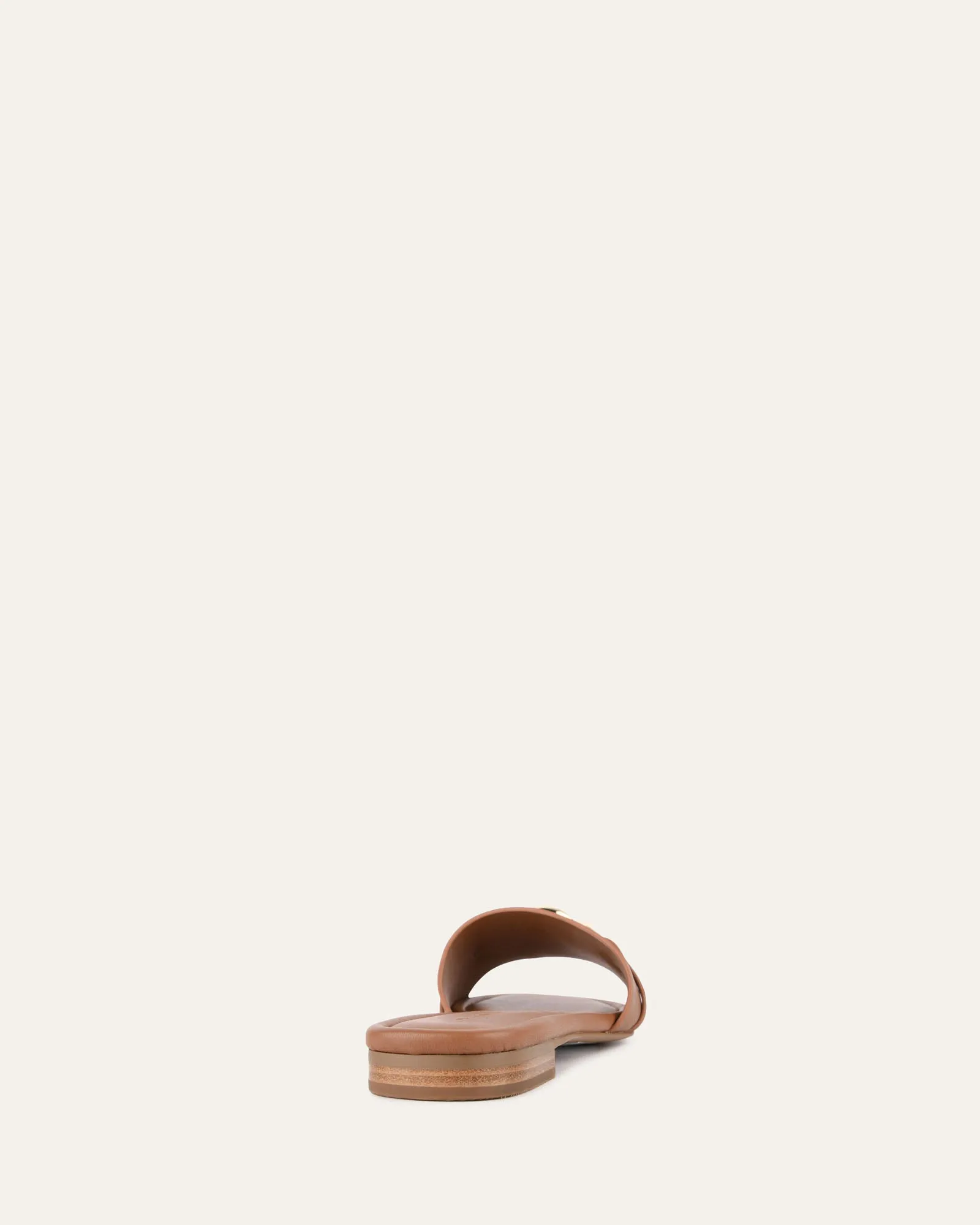 PABLO FLAT SLIDE DARK TAN LEATHER Jo Mercer