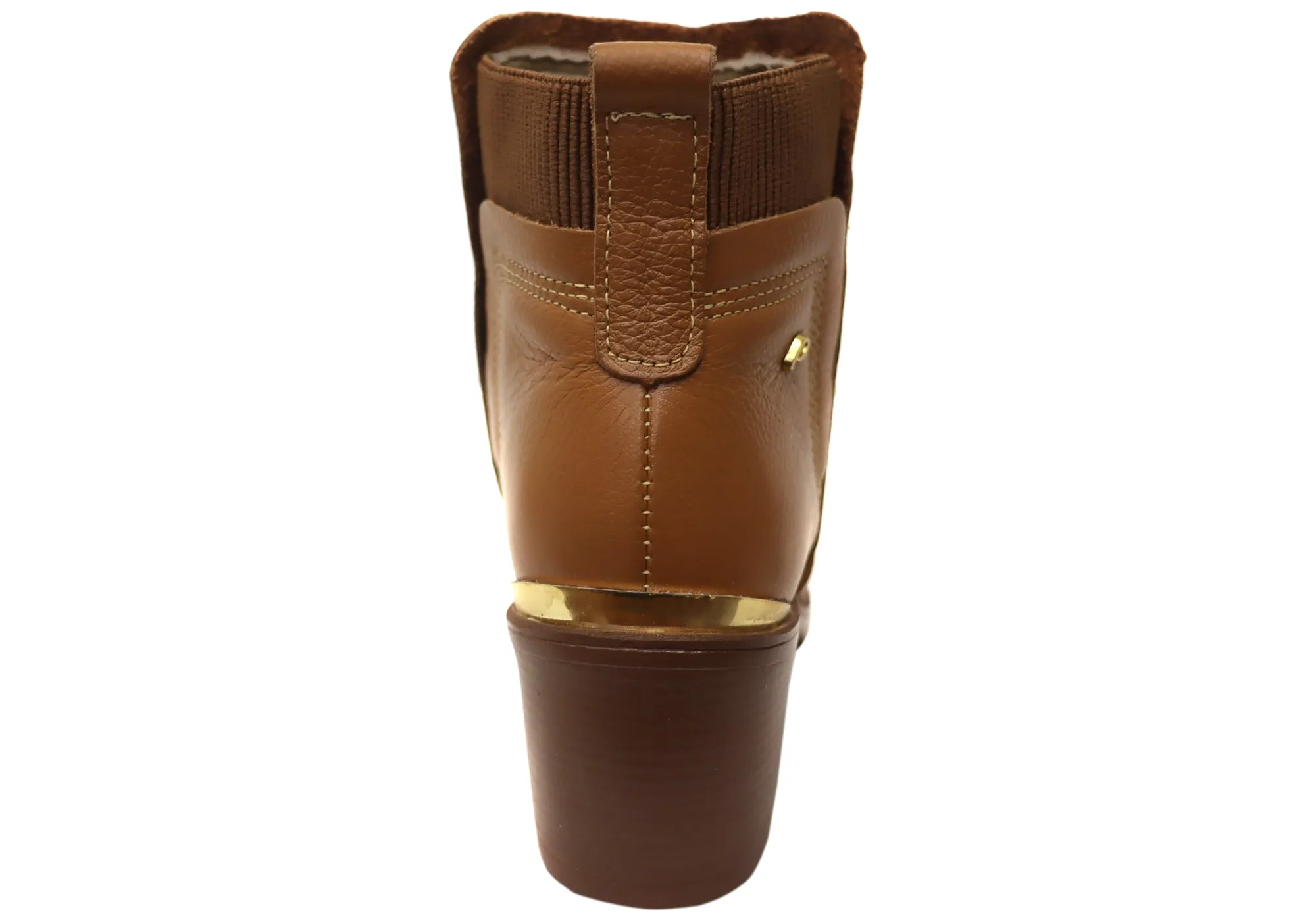 Pegada Lane Womens Mid Heel Leather Ankle Boots Made In Brazil