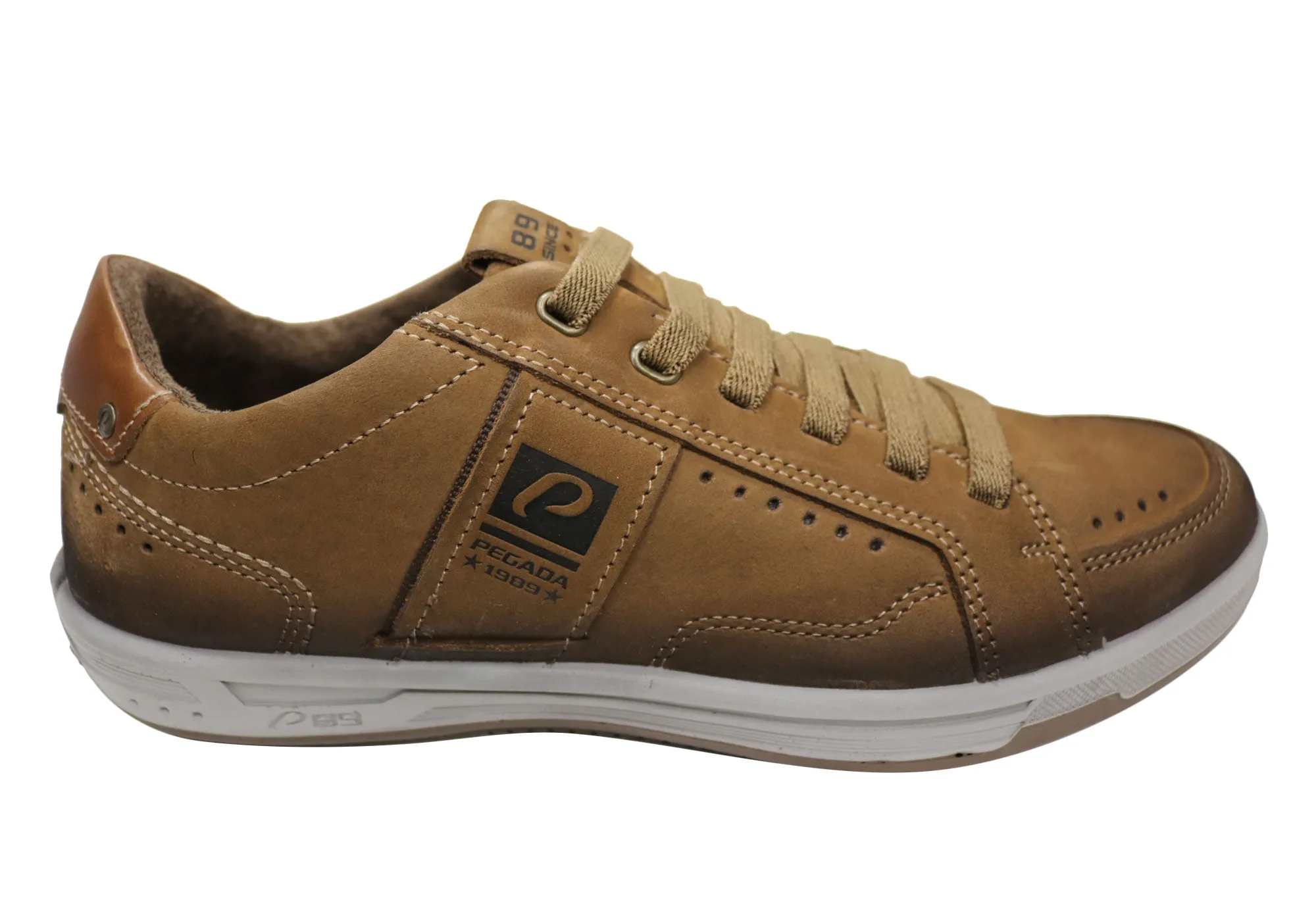 Pegada Larkin Mens Leather Slip On Comfort Casual Shoes Made In Brazil