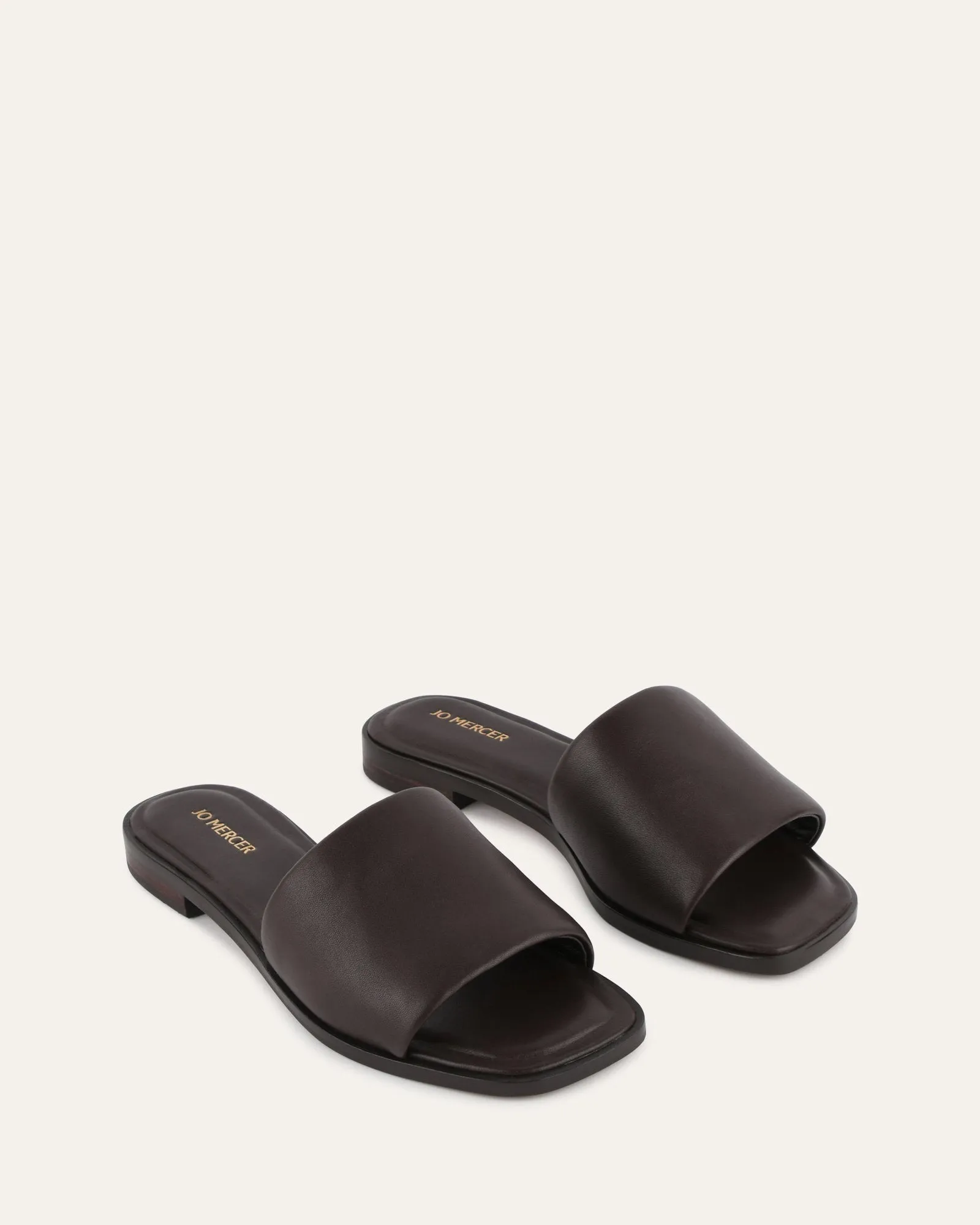 PICASSO FLAT SLIDE CACAO LEATHER Jo Mercer