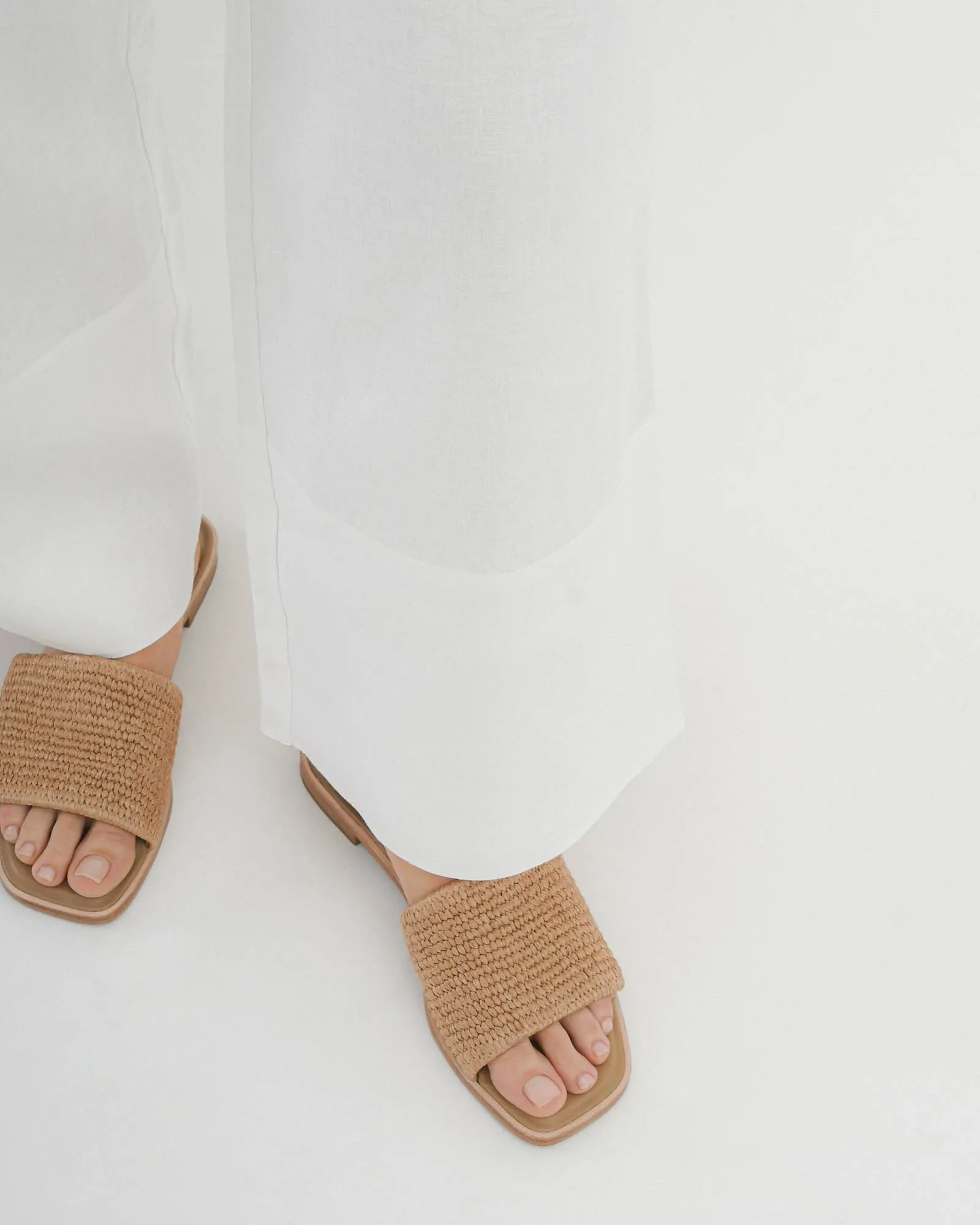 PICASSO FLAT SLIDE TAN RAFFIA Jo Mercer