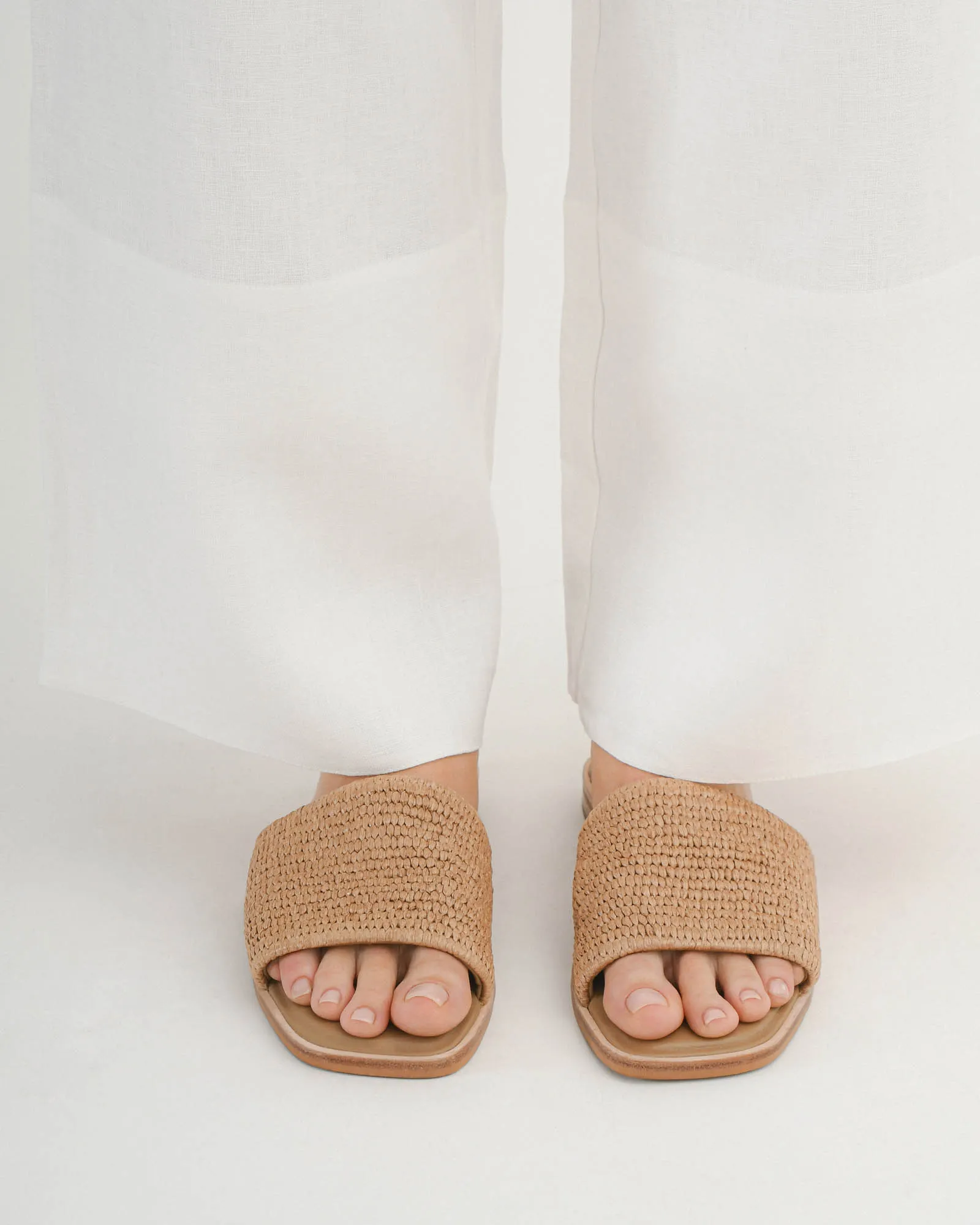 PICASSO FLAT SLIDE TAN RAFFIA Jo Mercer