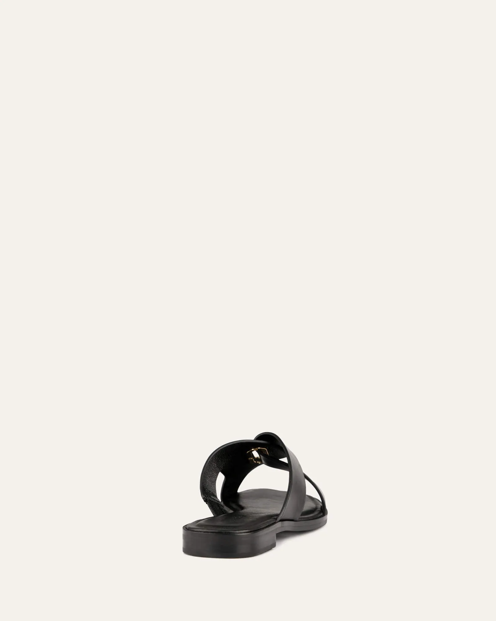 PIPER FLAT SLIDES BLACK LEATHER Jo Mercer