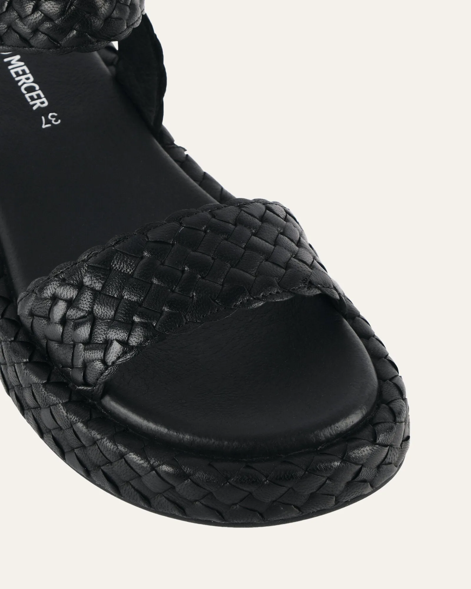 POPPY FLAT SANDALS BLACK LEATHER Jo Mercer