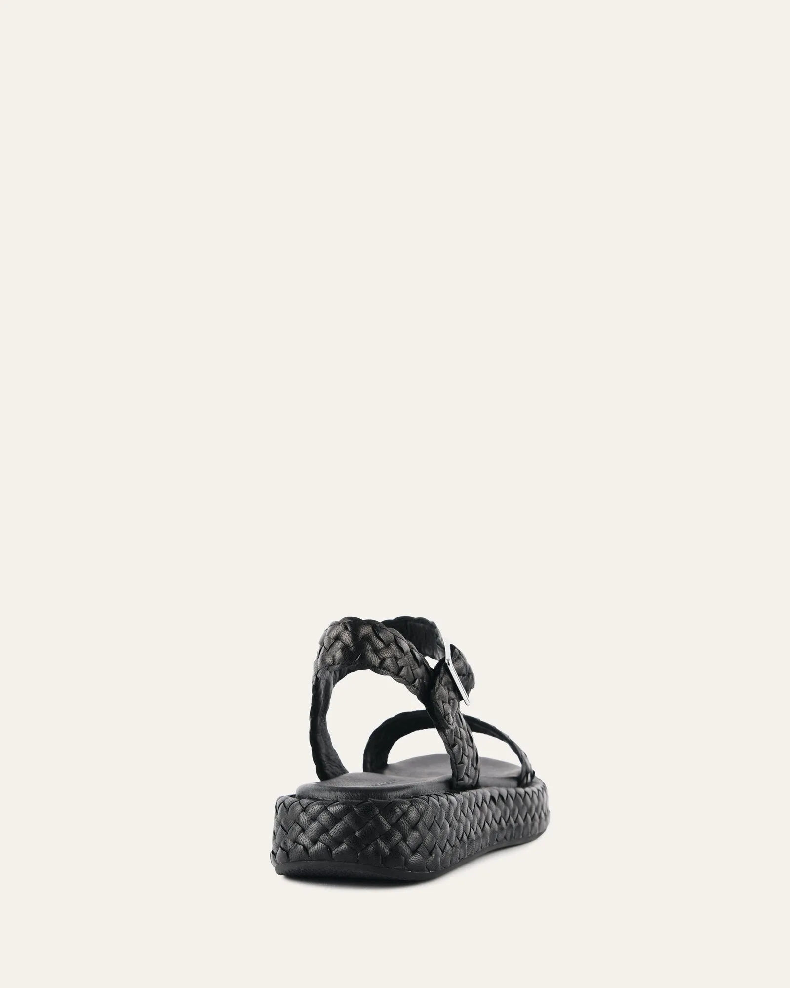 POPPY FLAT SANDALS BLACK LEATHER Jo Mercer