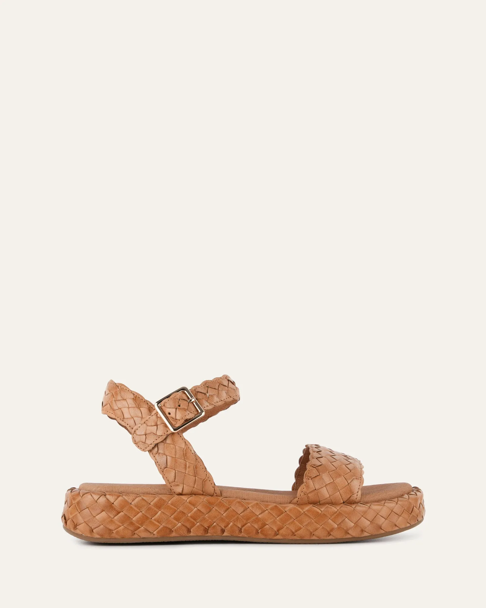 POPPY FLAT SANDALS TAN LEATHER Jo Mercer