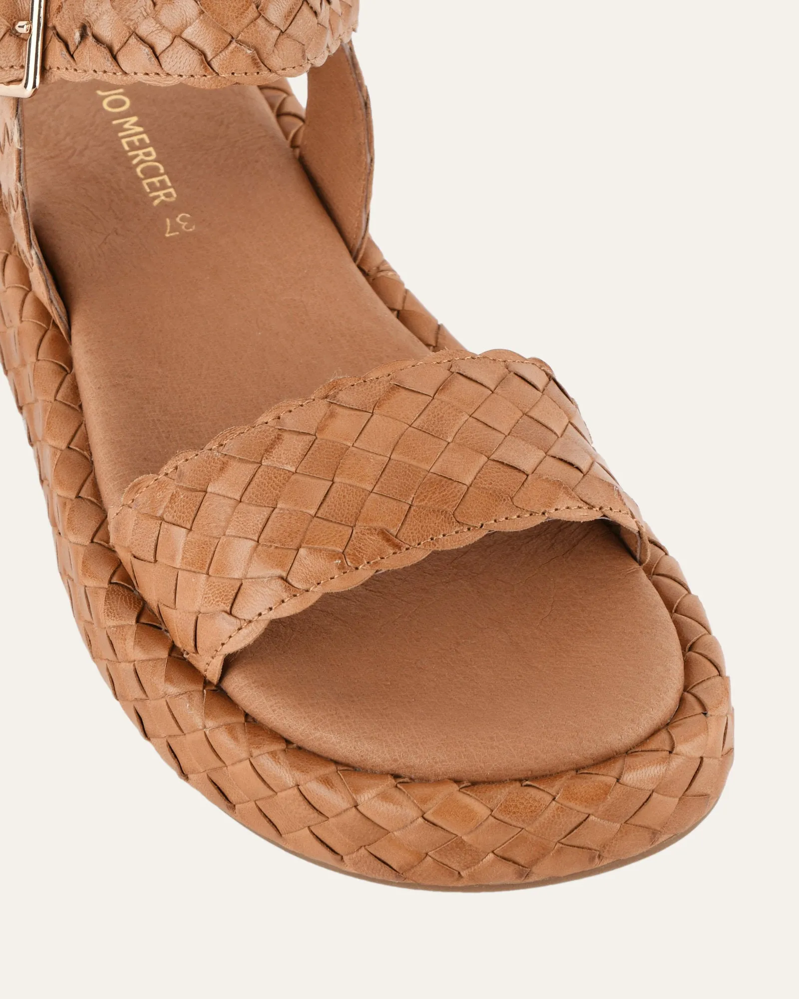 POPPY FLAT SANDALS TAN LEATHER Jo Mercer