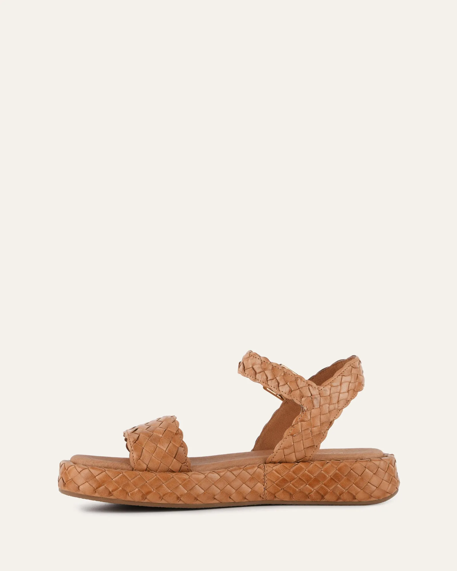 POPPY FLAT SANDALS TAN LEATHER Jo Mercer
