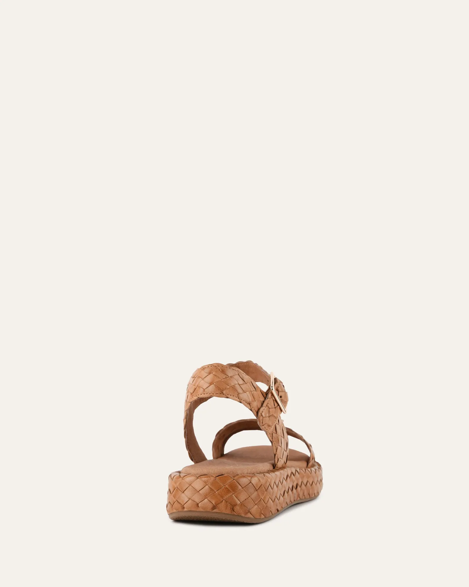 POPPY FLAT SANDALS TAN LEATHER Jo Mercer