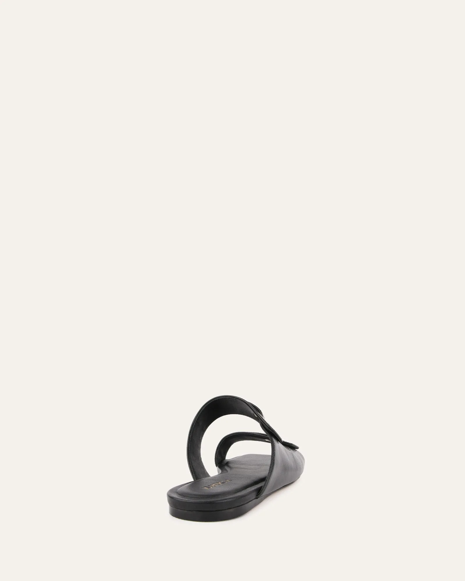 QUILL FLAT SANDALS BLACK LEATHER Jo Mercer