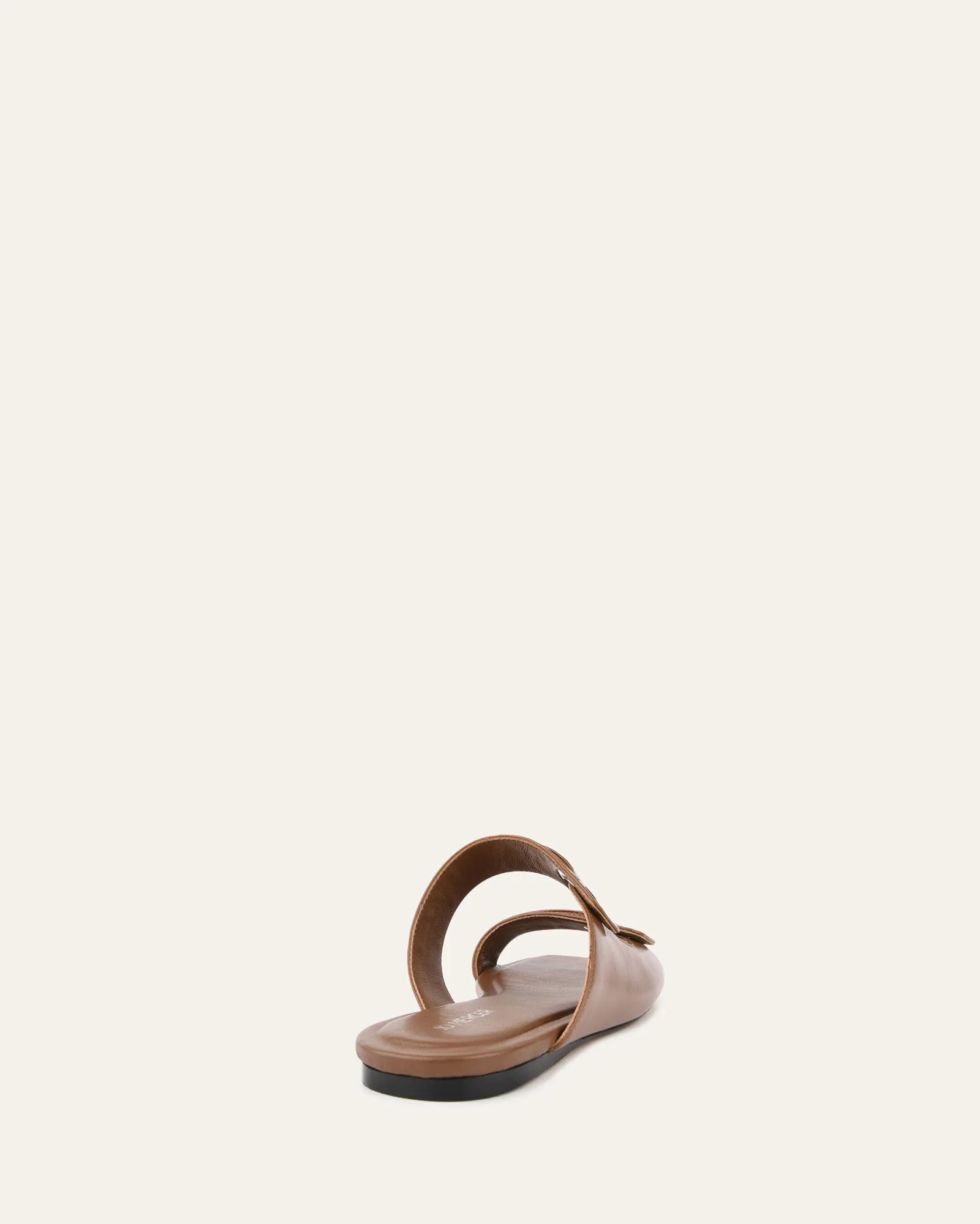QUILL FLAT SANDALS DARK TAN LEATHER Jo Mercer