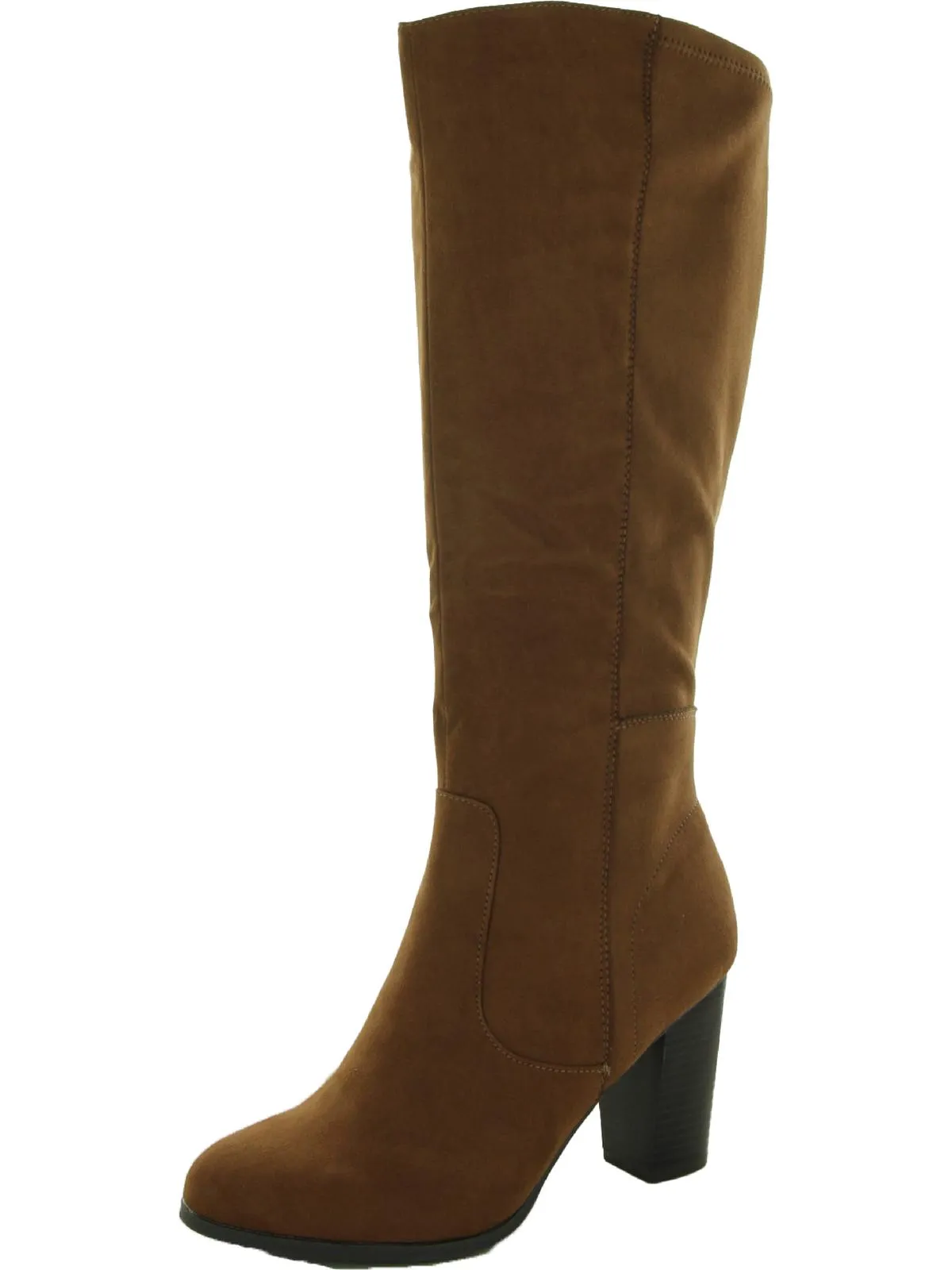 Reformation Addyy Womens Faux Suede Block Heel Knee-High Boots