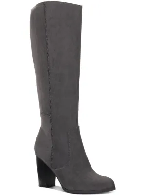 Reformation Addyy Womens Faux Suede Block Heel Knee-High Boots